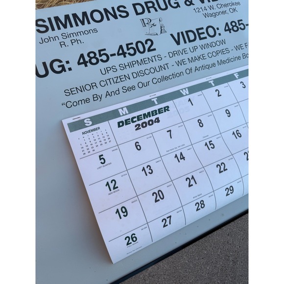 Simmons Drug & Video Advertising Wall Calendars 2004 & 2009 Deer Art - Picture 4 of 5